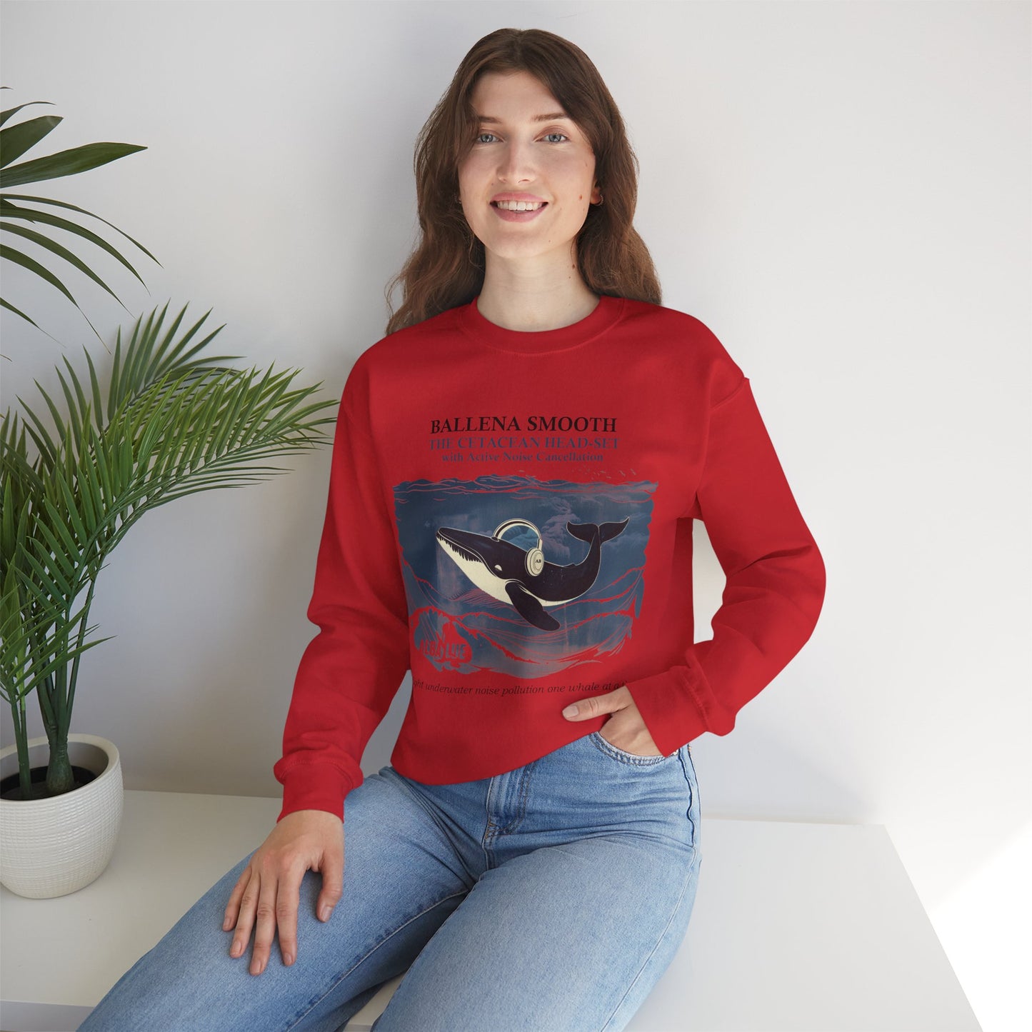 Whale Headphone - Crewneck Sweatshirt