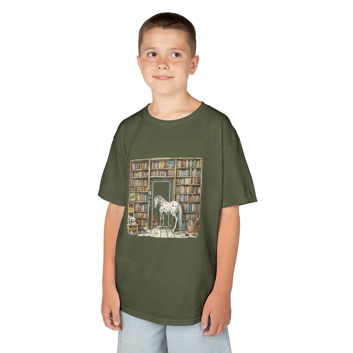 Horse in a Library - Youth T-shirt