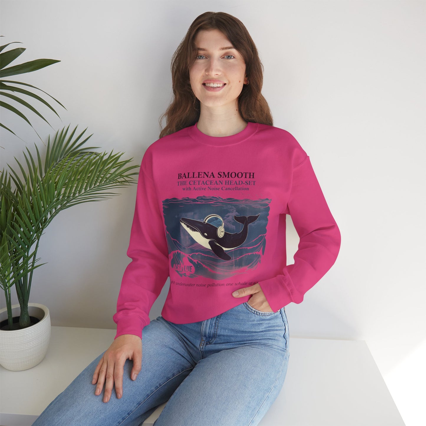 Whale Headphone - Crewneck Sweatshirt