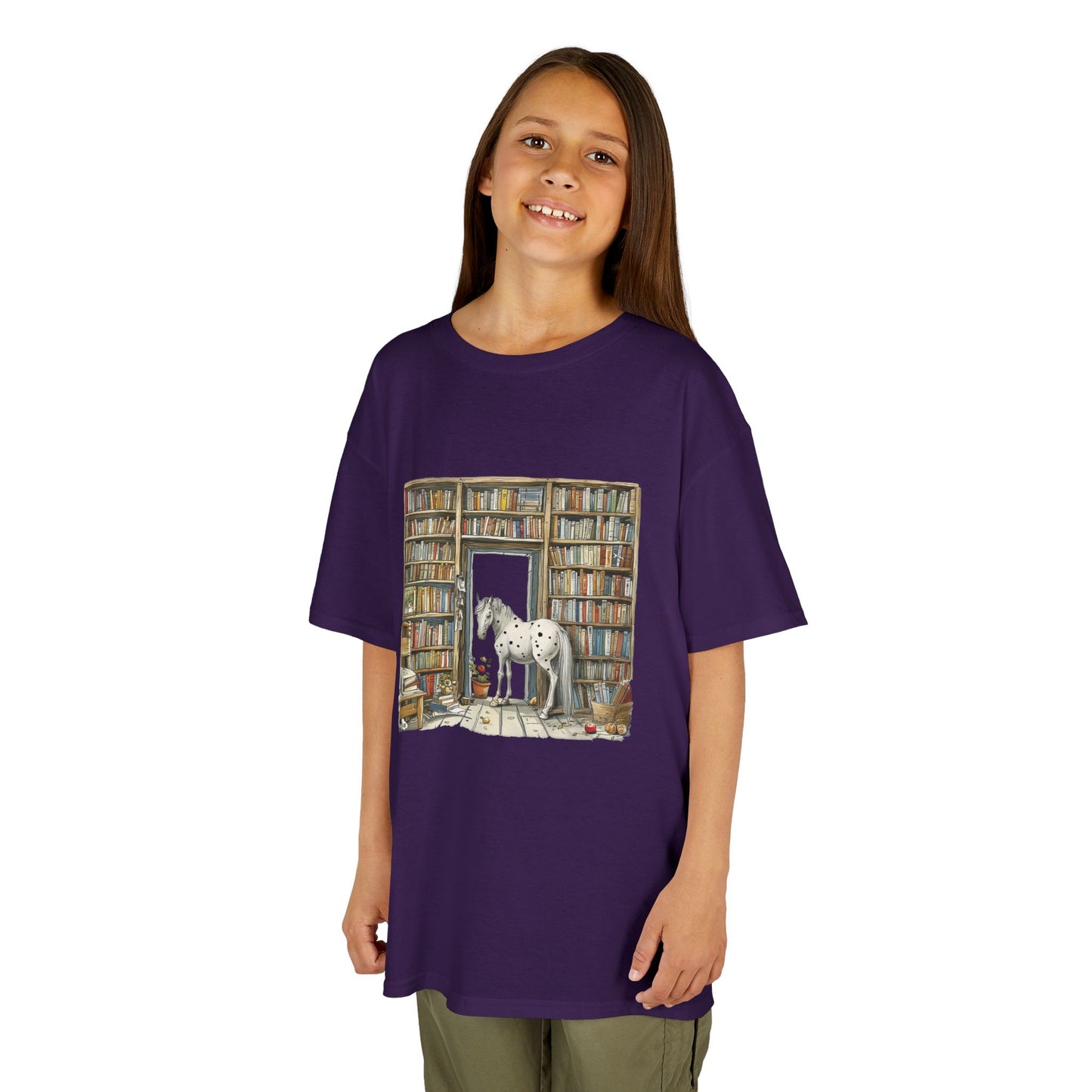 Horse in a Library - Youth T-shirt