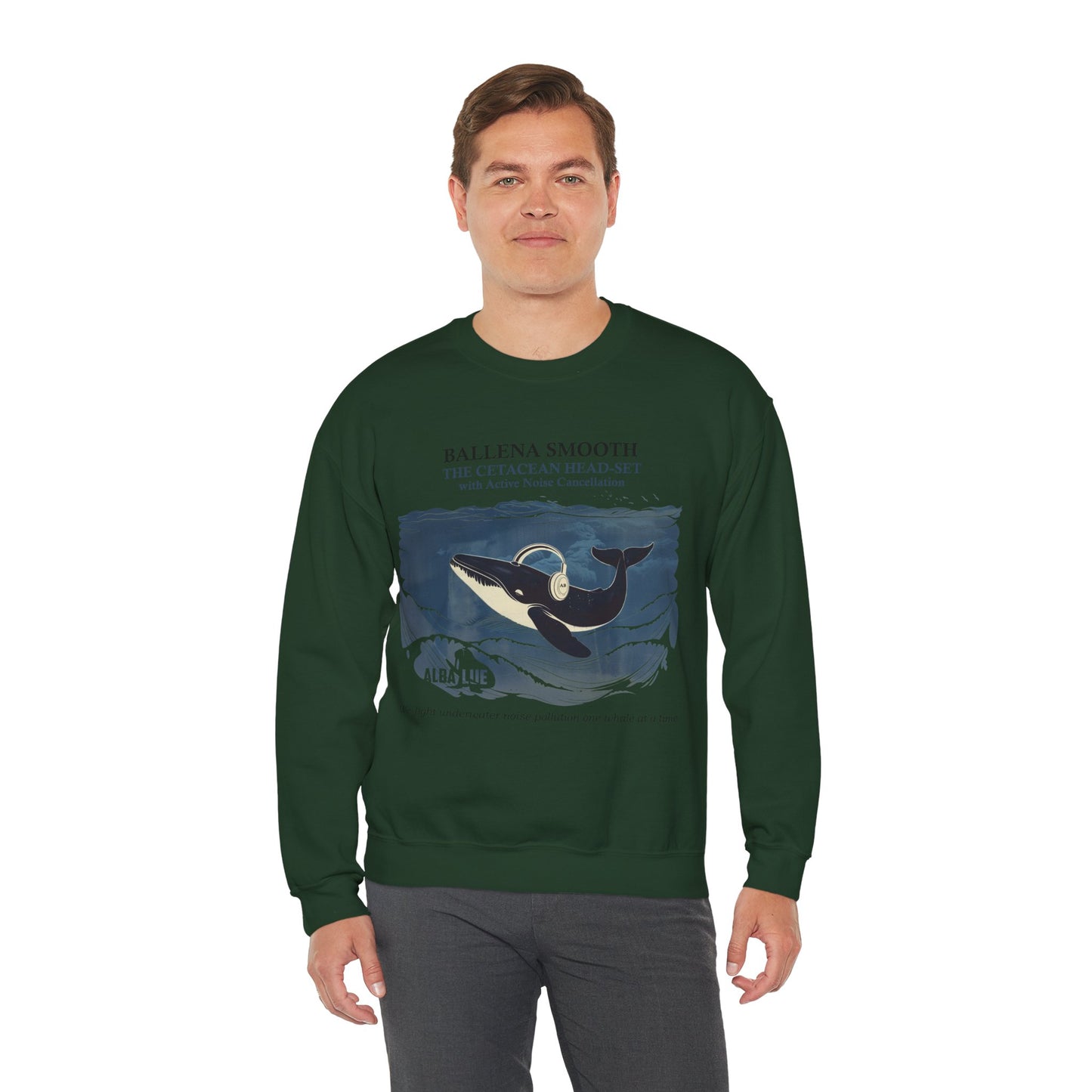Whale Headphone - Crewneck Sweatshirt
