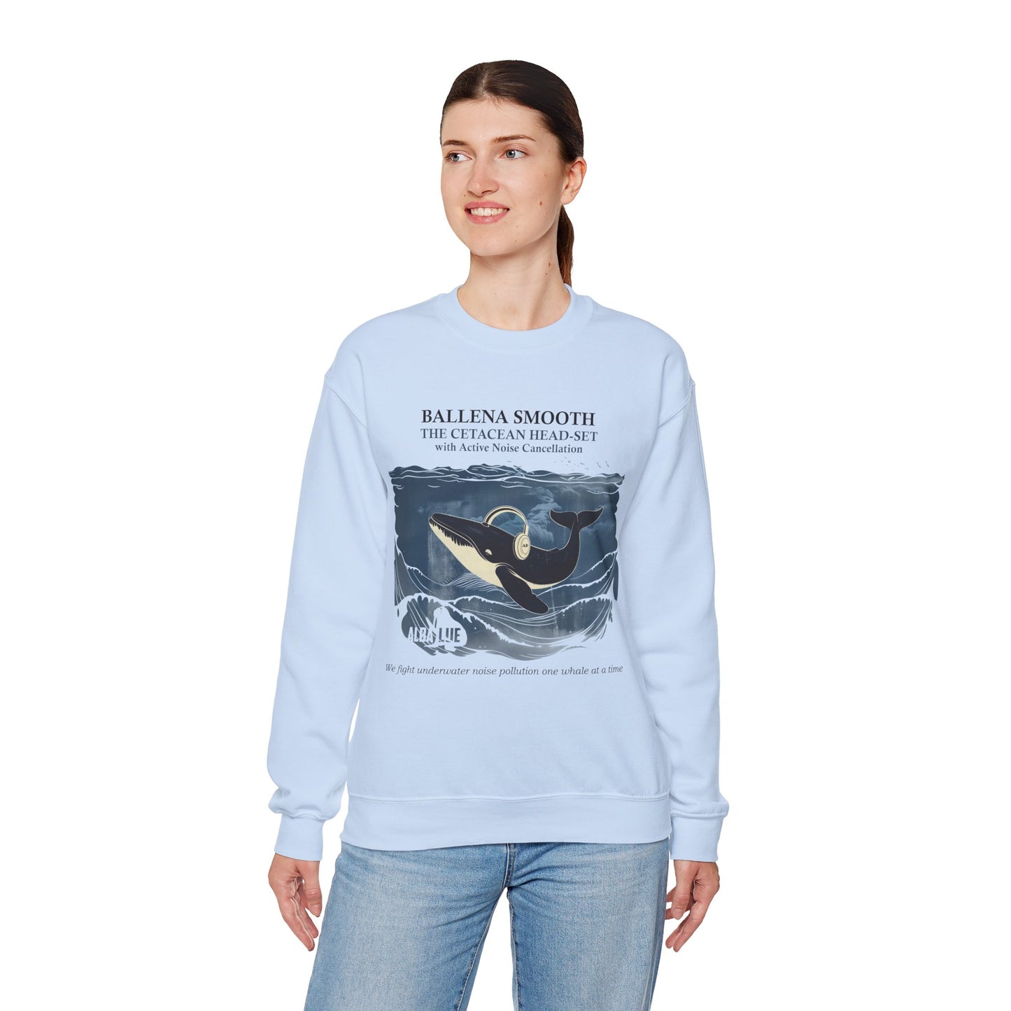 Whale Headphone - Crewneck Sweatshirt
