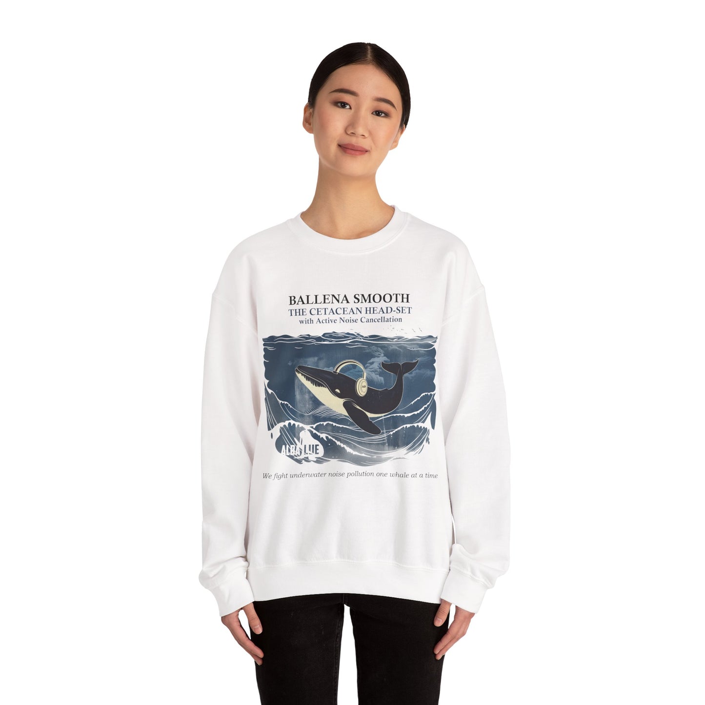 Whale Headphone - Crewneck Sweatshirt