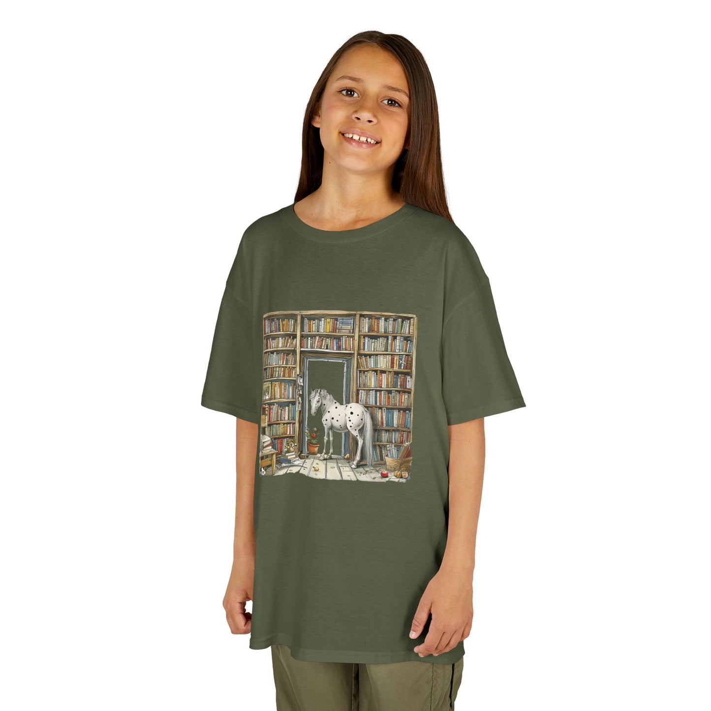 Horse in a Library - Youth T-shirt