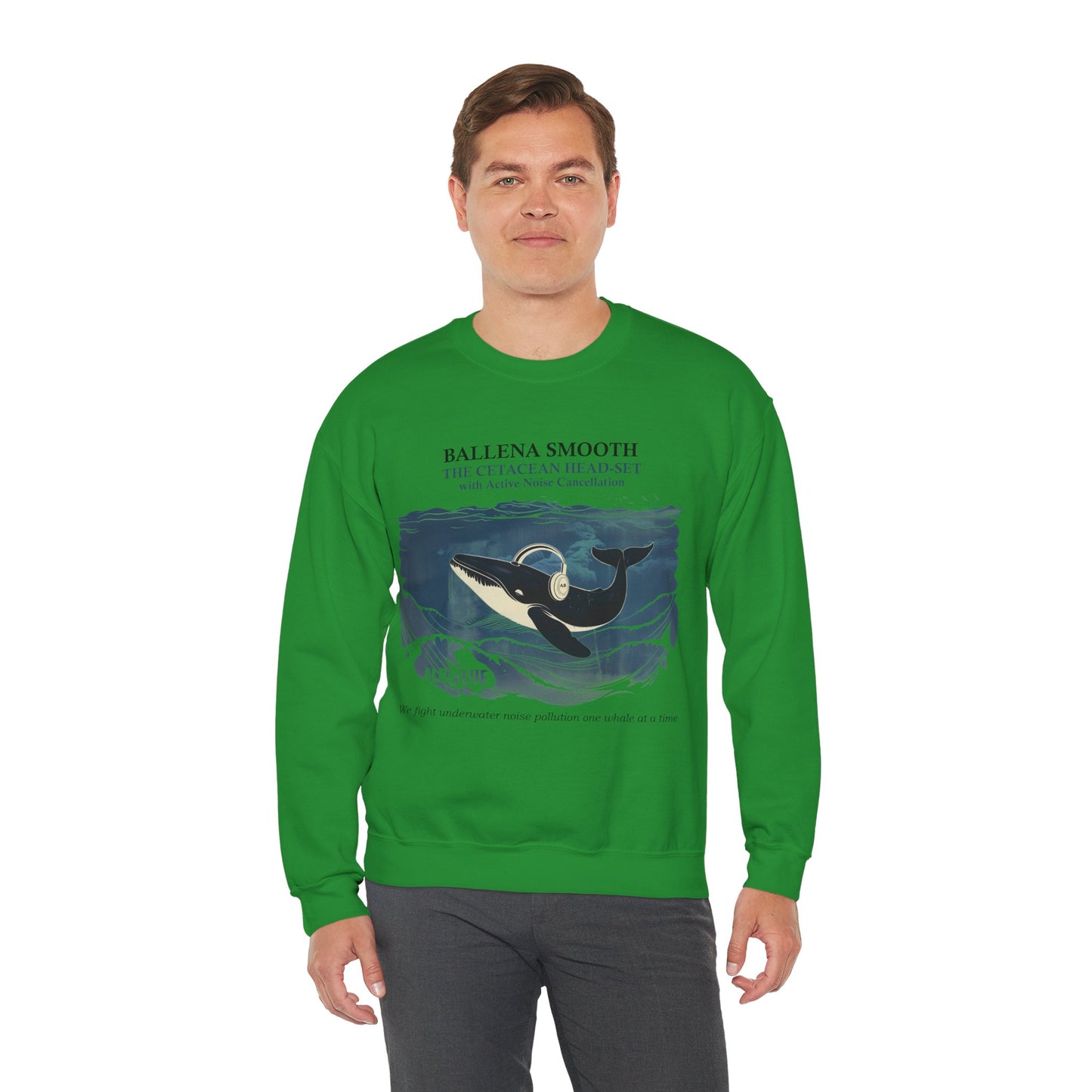 Whale Headphone - Crewneck Sweatshirt