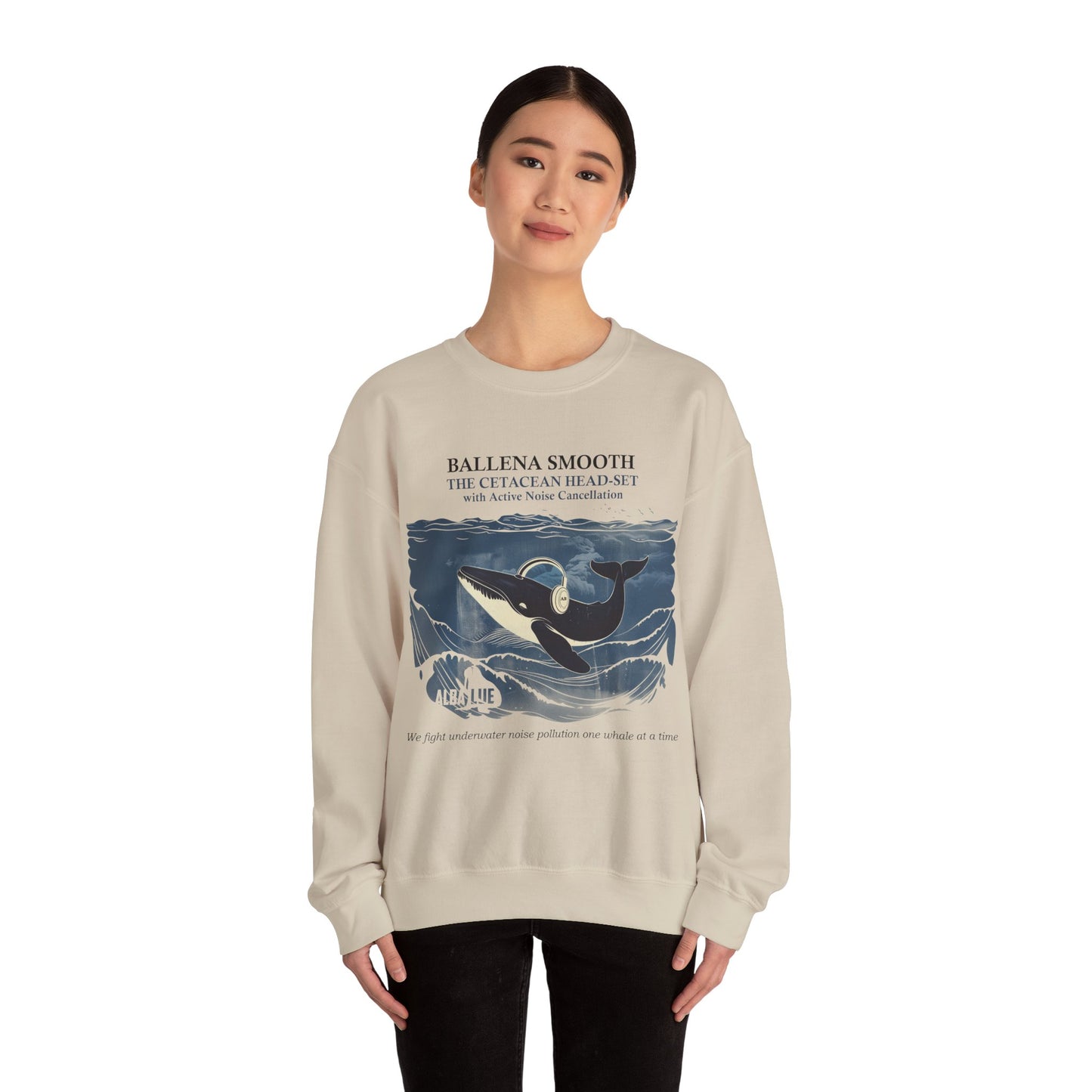 Whale Headphone - Crewneck Sweatshirt