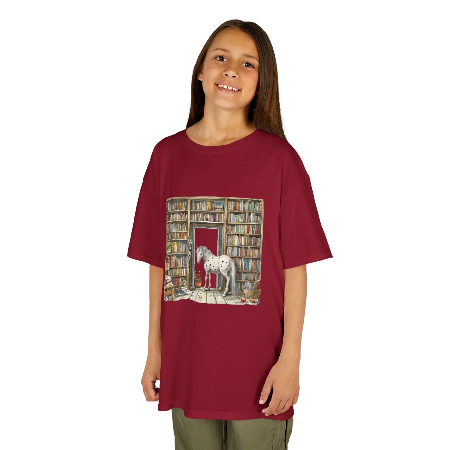 Horse in a Library - Youth T-shirt