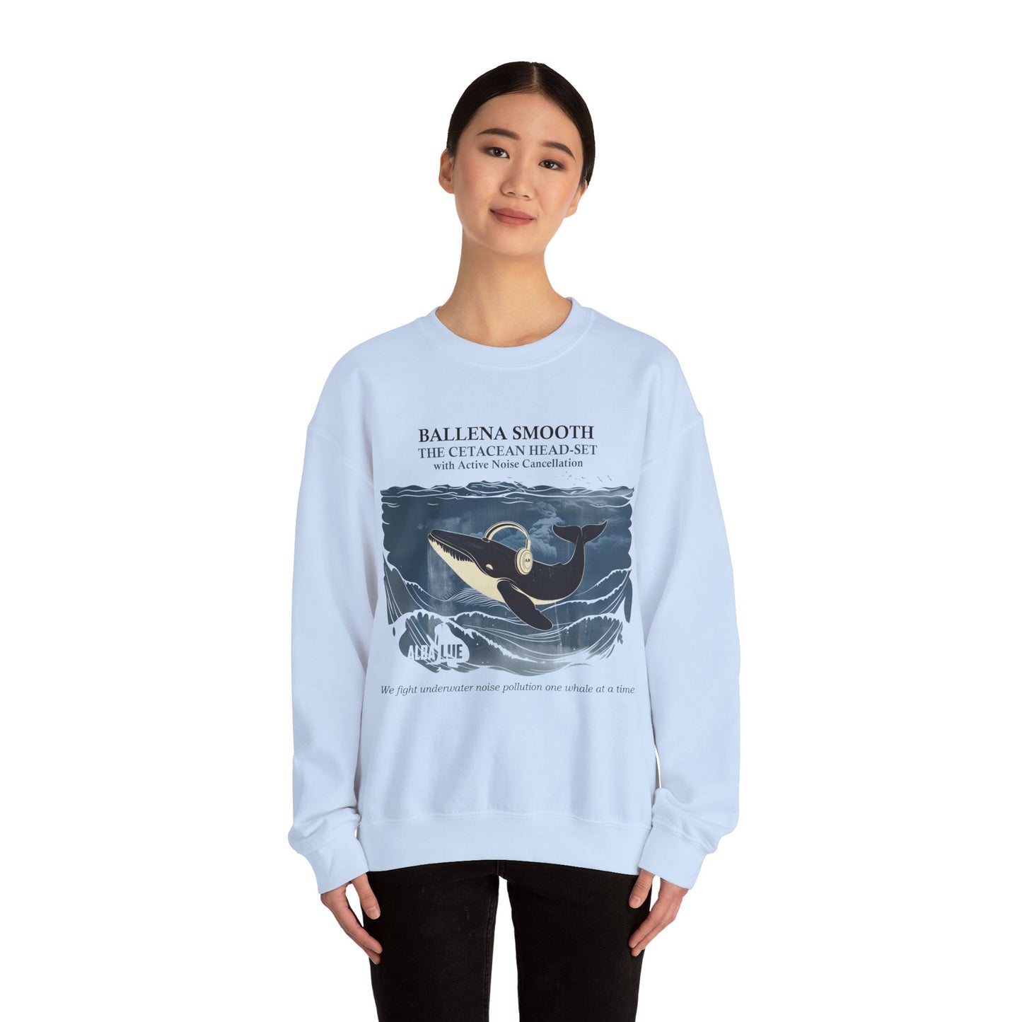 Whale Headphone - Crewneck Sweatshirt
