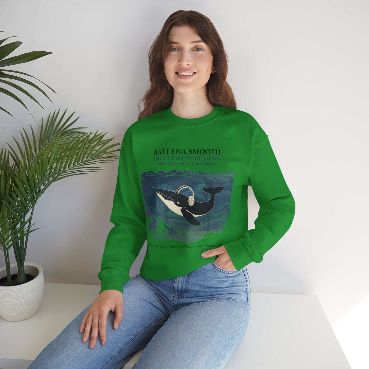 Whale Headphone - Crewneck Sweatshirt