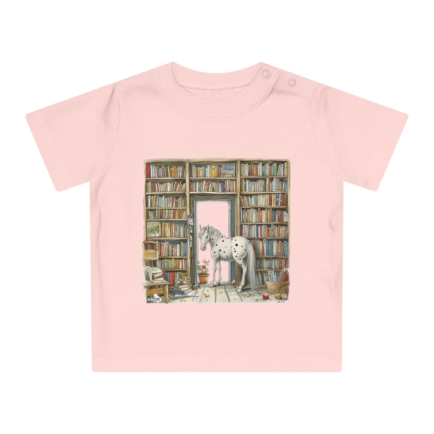 Horse in a Library - kids T-shirt