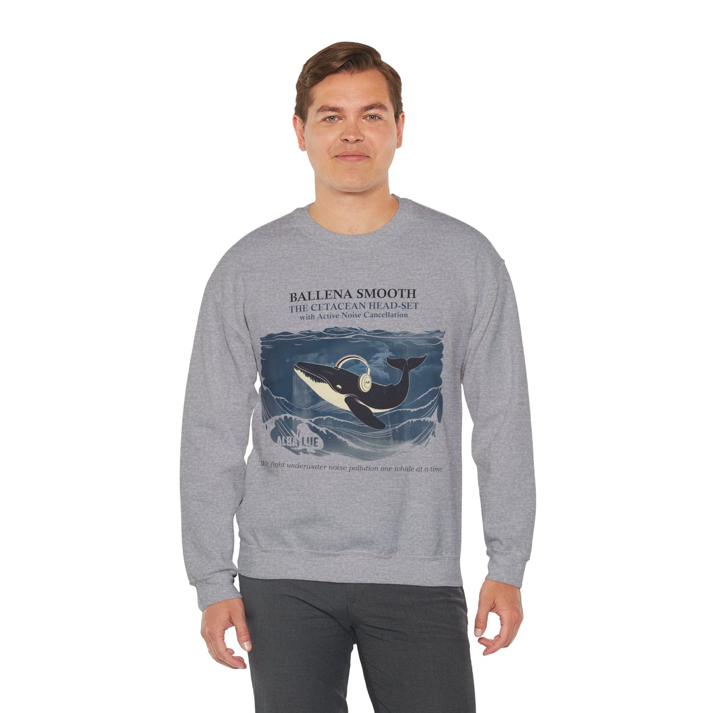 Whale Headphone - Crewneck Sweatshirt