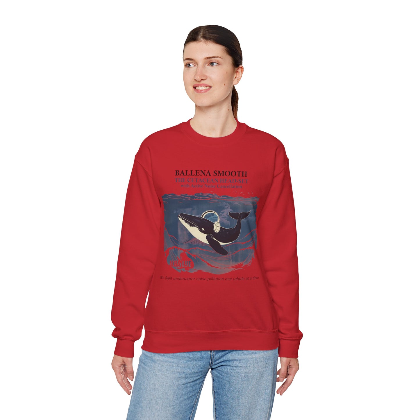 Whale Headphone - Crewneck Sweatshirt