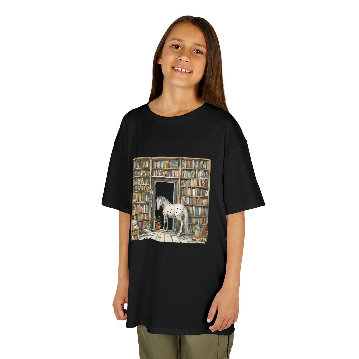 Horse in a Library - Youth T-shirt