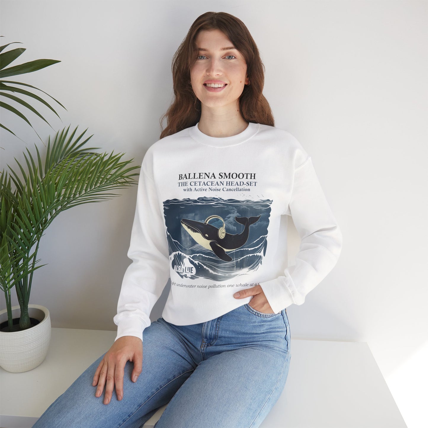 Whale Headphone - Crewneck Sweatshirt