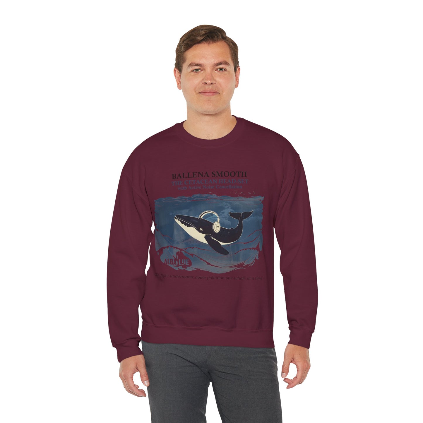 Whale Headphone - Crewneck Sweatshirt