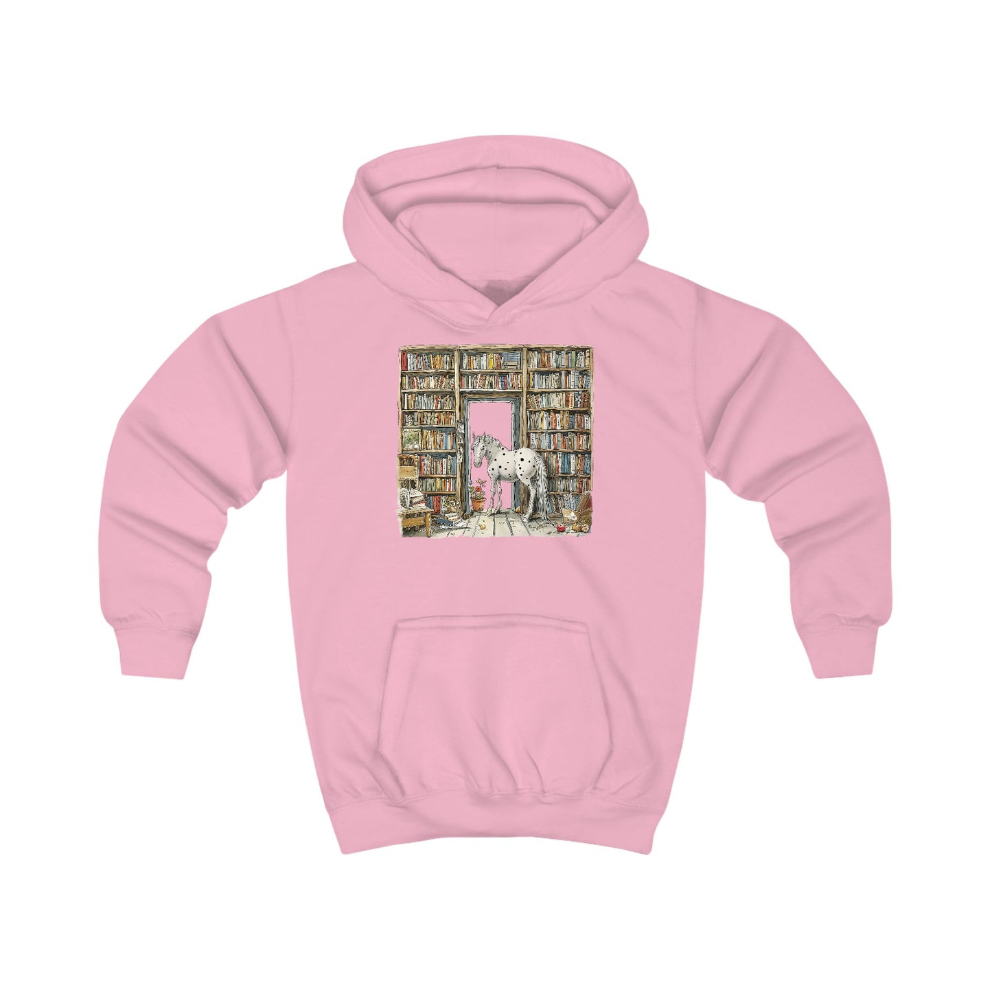 Horse in a Library - Hoodie for Toddlers