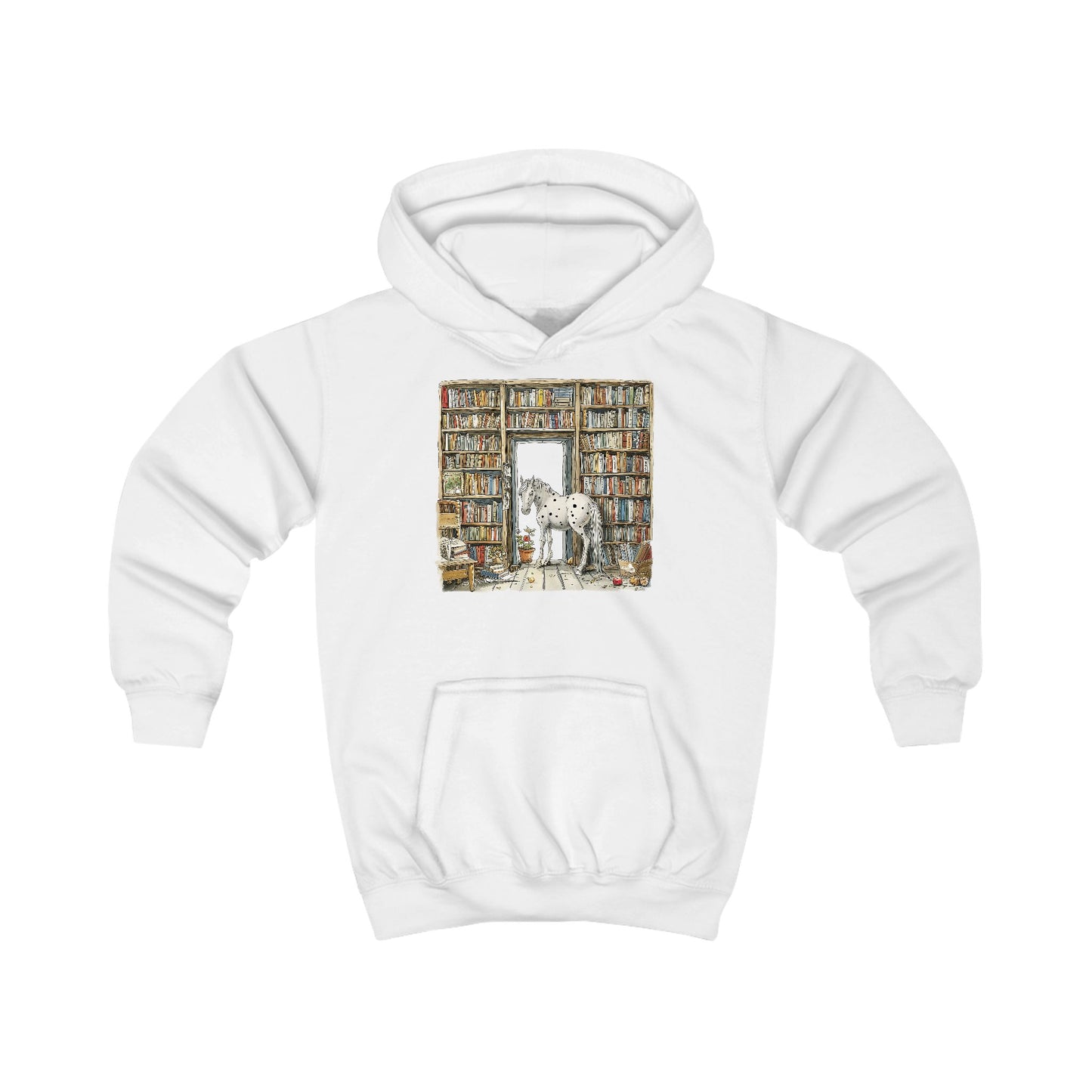 Horse in a Library - Hoodie for Toddlers