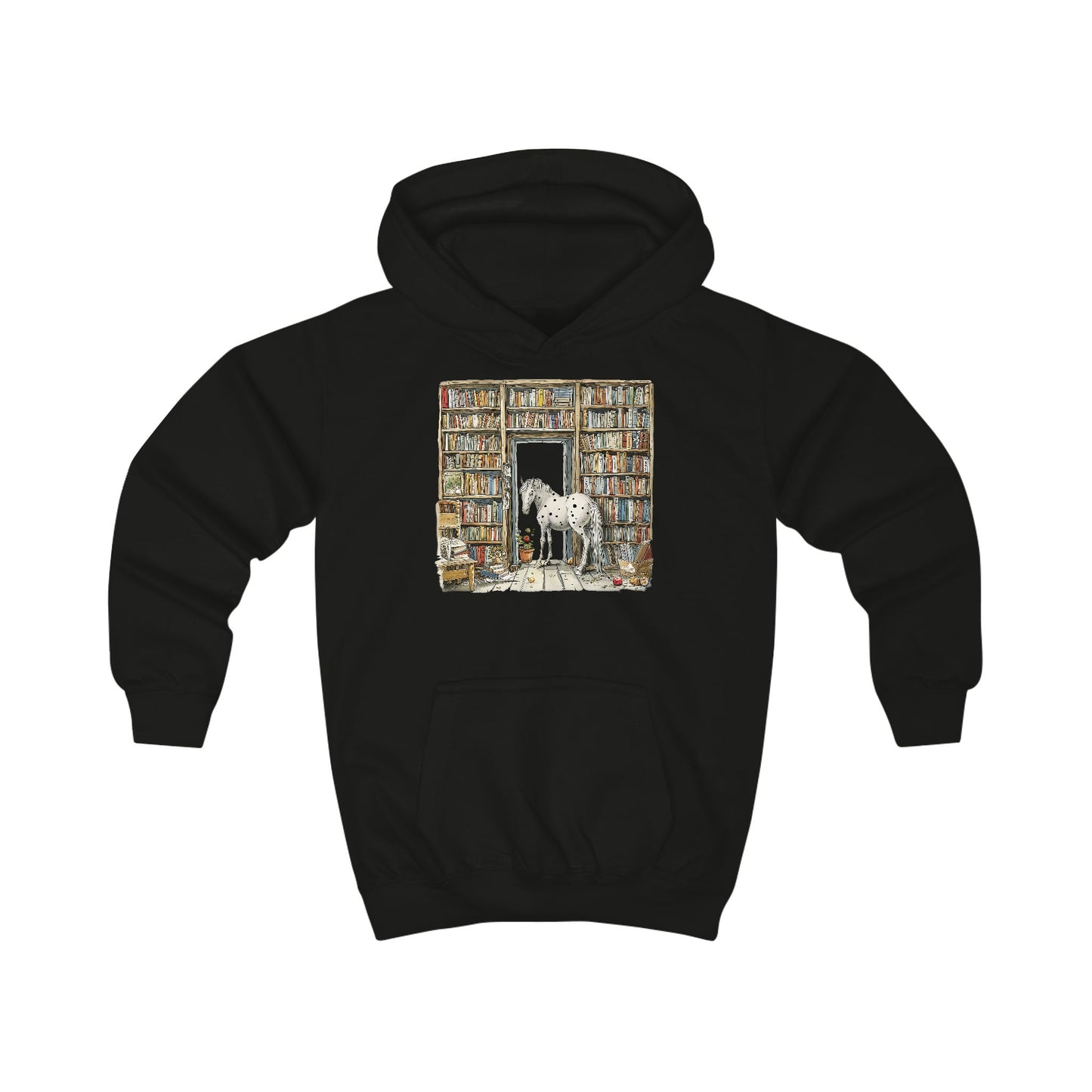 Horse in a Library - Hoodie for Toddlers